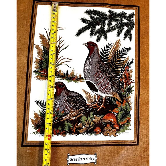 Cranston 3 Panel Fabric Wildlife Bird Mallard Duck Ruffed Grouse Gray Partridge - Picture 8 of 14